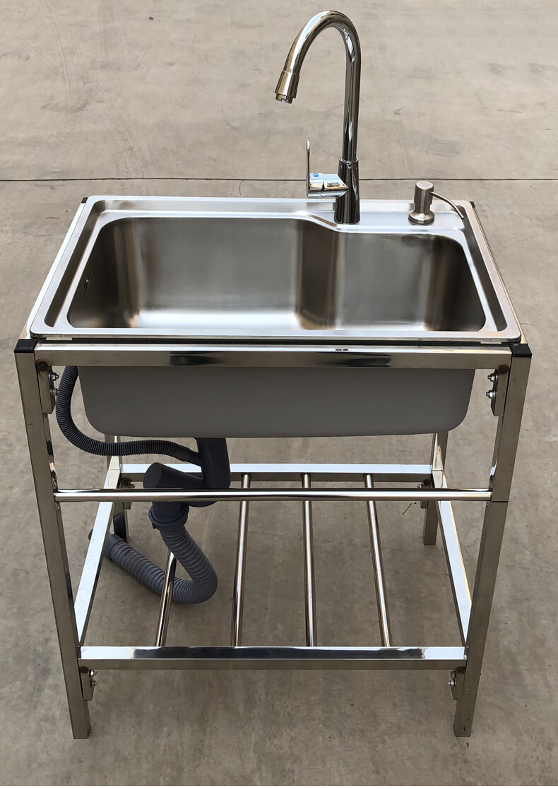 定做简易水池家用架子水槽带支架厨房不锈钢单槽双槽洗菜盆洗碗池支架