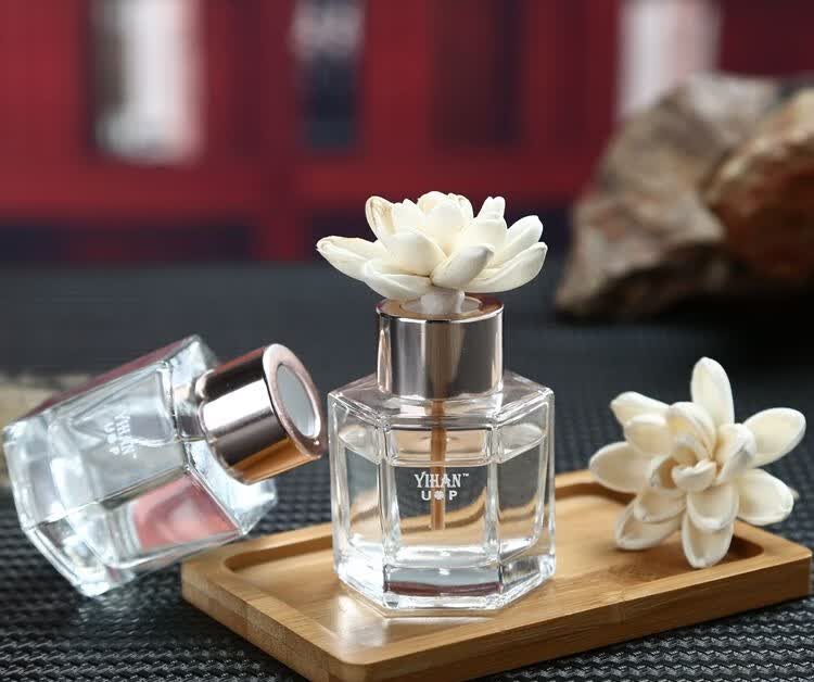 适用于玻璃无火香薰瓶子车载香水可自加挥发瓶仪表台摆件 空瓶 50ml空