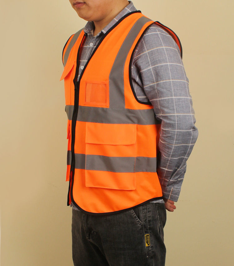 反光背心马甲交通安全服印字定制工地发光夜间反光衣外套男女短袖橙色