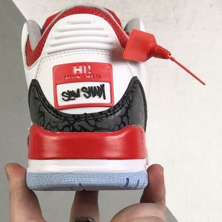 air乔3 aj3阿姆限定爆裂纹男女鞋中帮实战气垫篮球鞋cz6433-101 白红