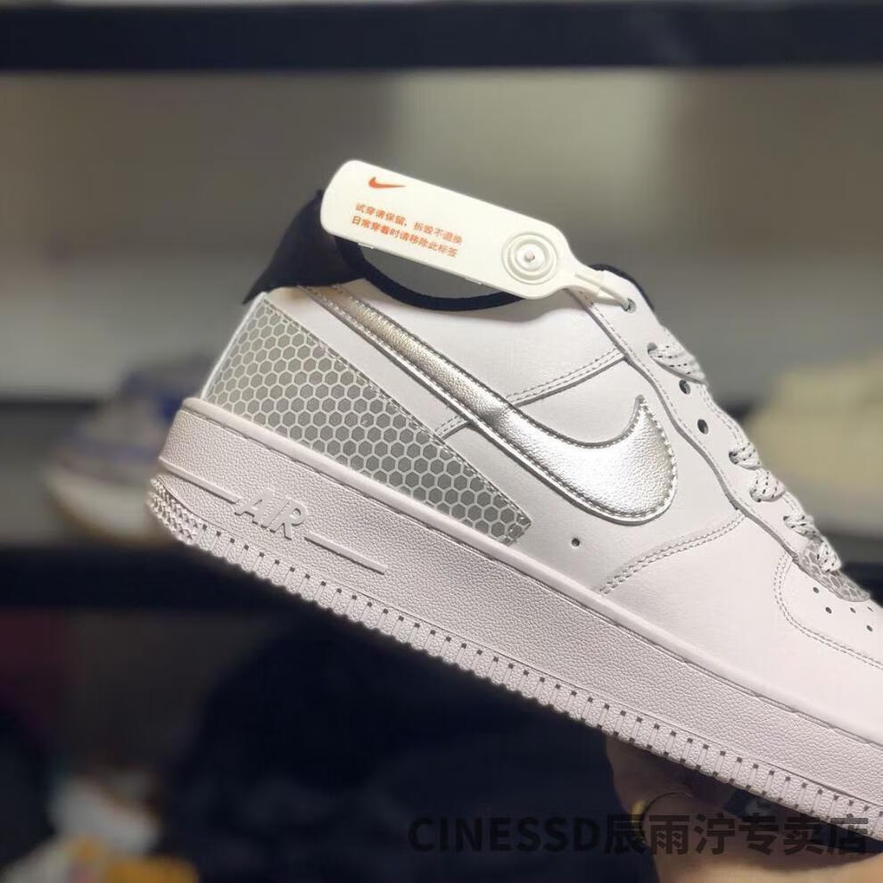 air froce 1 low af1 3m反光白银空军一号男女低帮板鞋ct2299-100