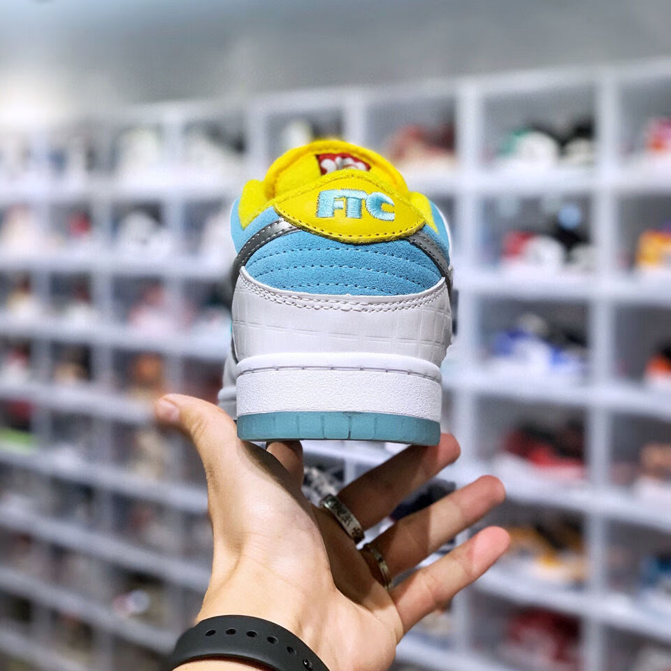 纯元dunk low pro qs"lag pulse"菱格白银冰蓝低帮休闲滑板鞋 7687-40