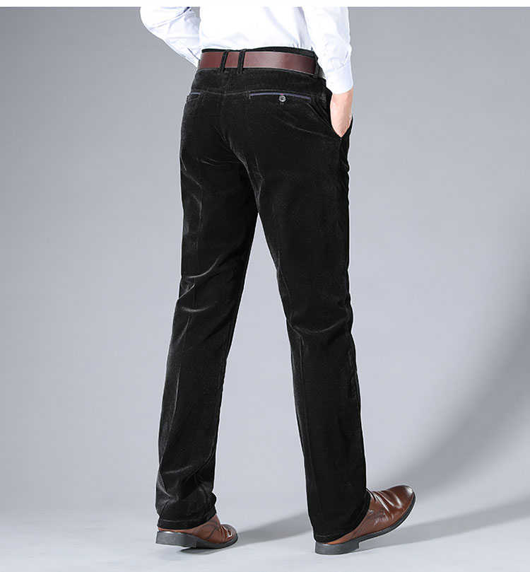 卡帝乐鳄鱼轻奢高档男装加厚冬灯芯绒男裤男士粗条绒宽松长裤子高腰深