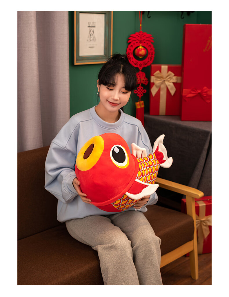 可爱仿真锦鲤公仔鱼毛绒玩具祈福鲤鱼抱枕玩偶创意好寓意毕业礼物
