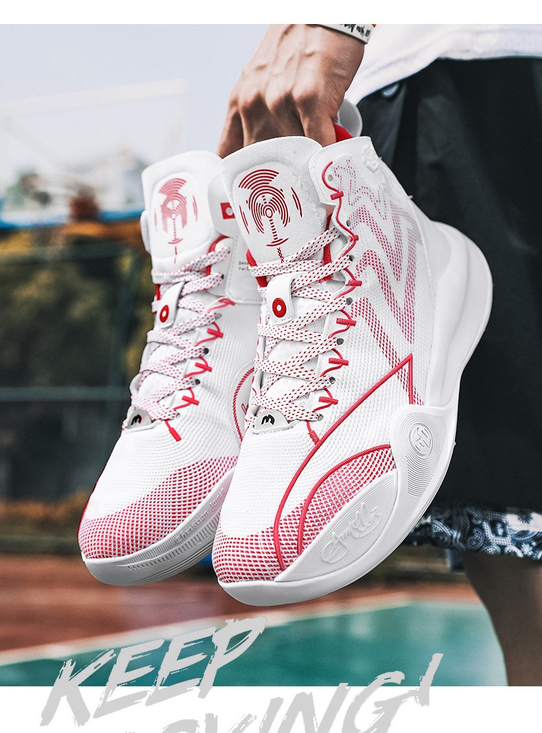 詹姆斯男2022新款cj1迈克勒姆一代中帮实战防滑耐磨减震运动鞋子白色