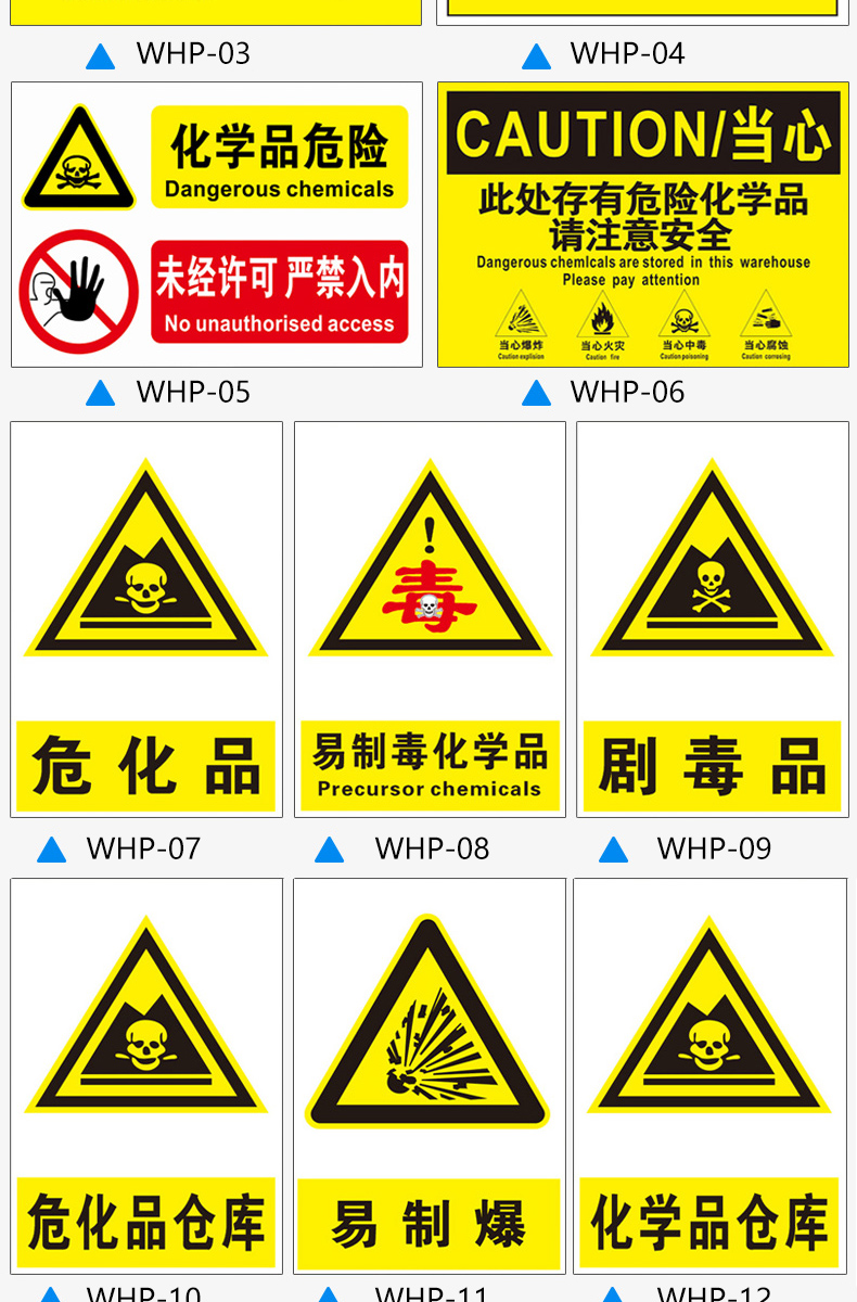 危化品标识危险品标志牌化学品标识牌危废仓库严禁烟火警示牌未经许可