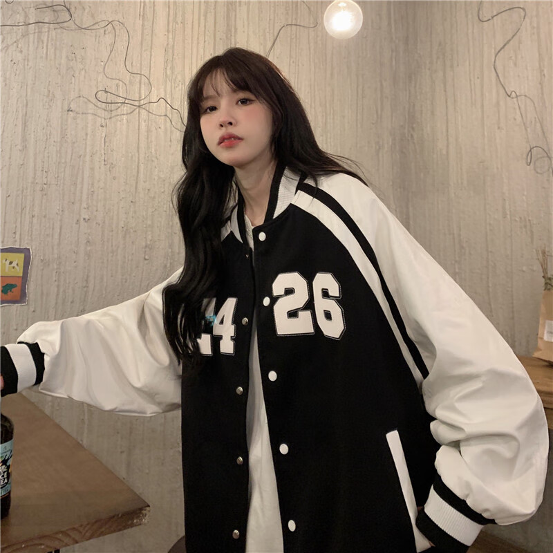 拉夏贝尔la棒球服女2022年新款美式棒球服少女春秋学生宽松街头风街头