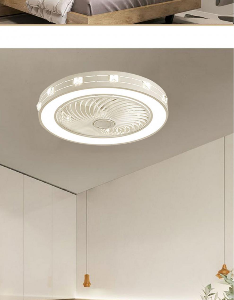 美的风扇灯2022新款吸顶风扇灯薄智能隐形吊扇灯餐厅卧室灯吊顶一体电