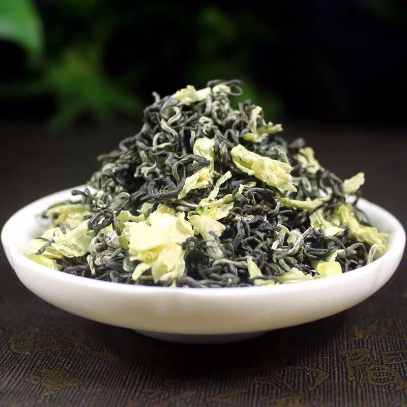 碧叶戏潭2022年四川雅安蒙顶山茉莉花茶浓香选芯飘雪a飘散装 一斤装