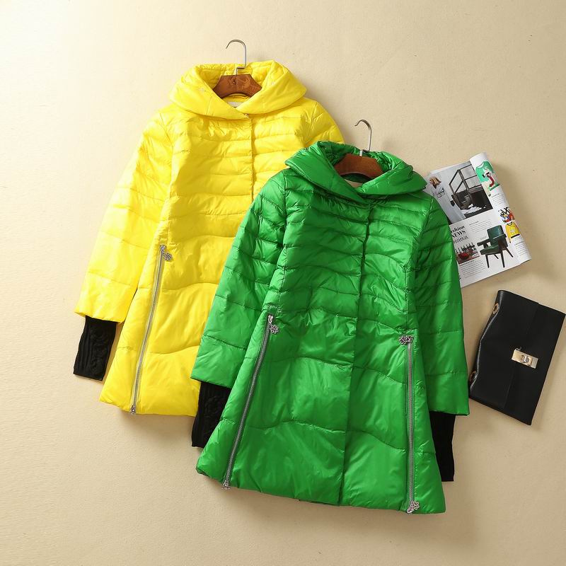 贝贝中长款a字版羽绒服女韩版冬季毛线袖口学生羽绒衣xc 绿色 2048p-8