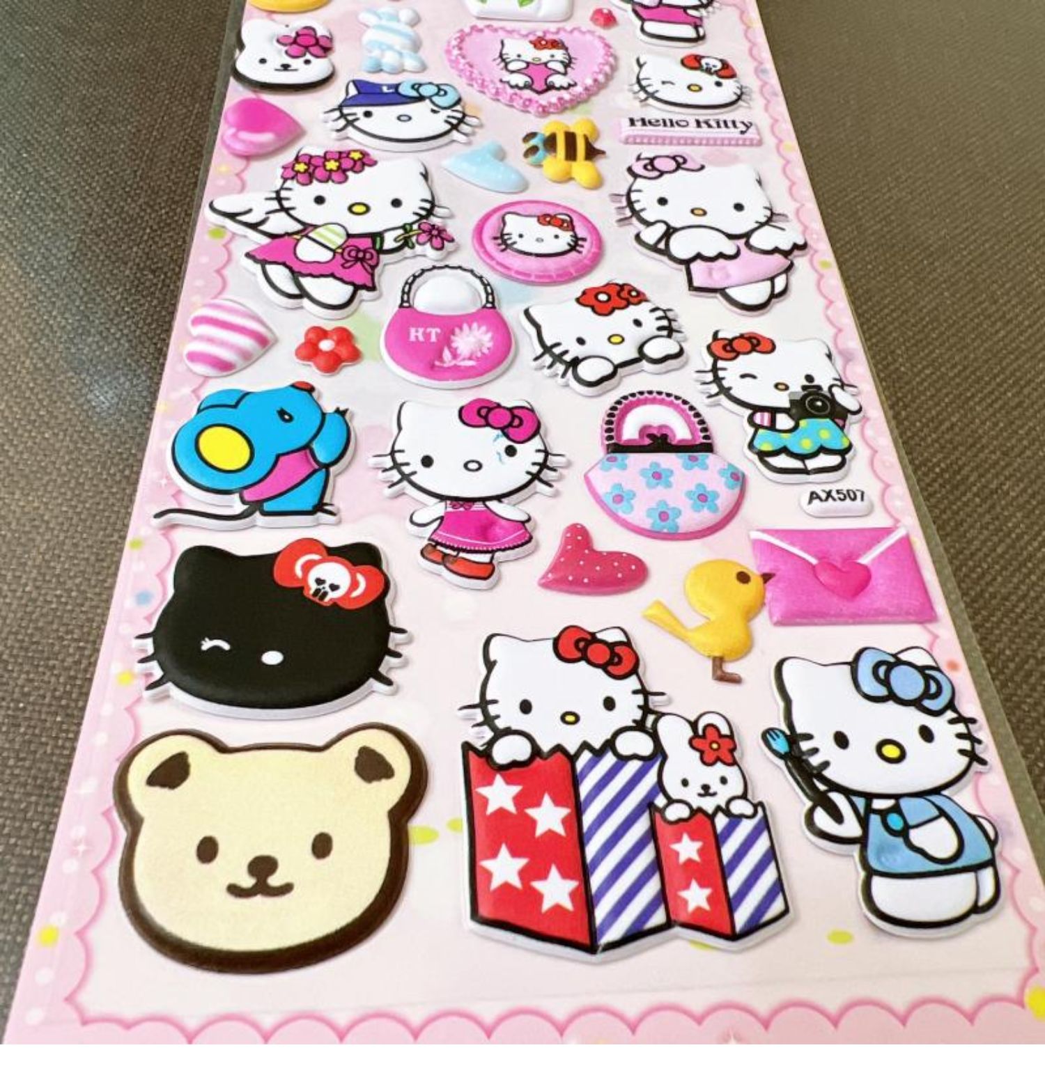 kt猫凯蒂猫kitty立体海绵泡泡贴纸儿童女孩 装饰手机小粘贴画 凯蒂猫