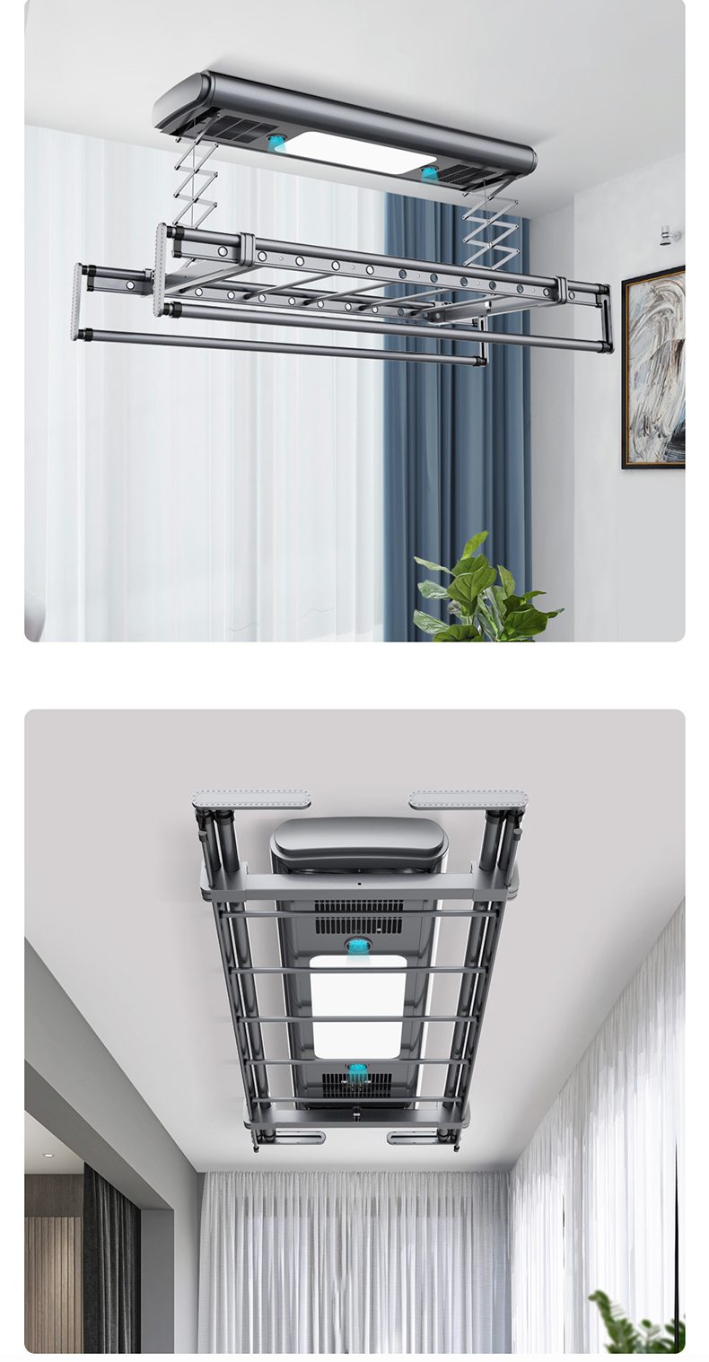 四季沐歌电动晾衣架阳台智能声控升降晾衣杆自动伸缩室内晒衣架双杆