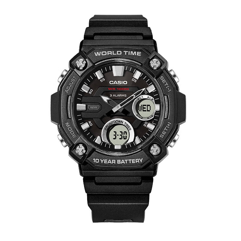 casio卡西欧 海外代购十年电力 casio手表男运动防水学生电子表男表