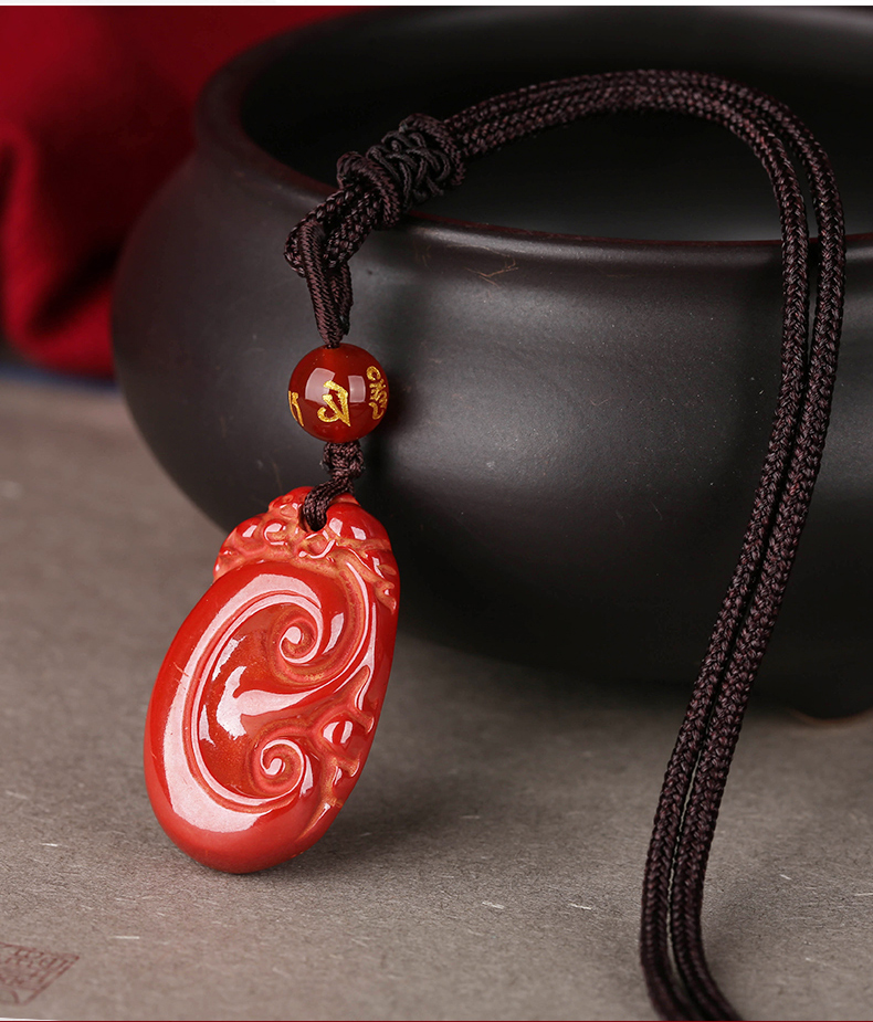 朱砂如意貔貅吊坠事事如意人生如意皮休招财本命年男女吉祥物挂件红绳