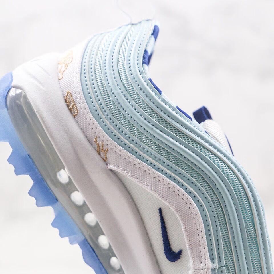 nike耐克airmax97白蓝色翅膀蓝色新配色高尔夫鞋潮人新款蓝纯原36