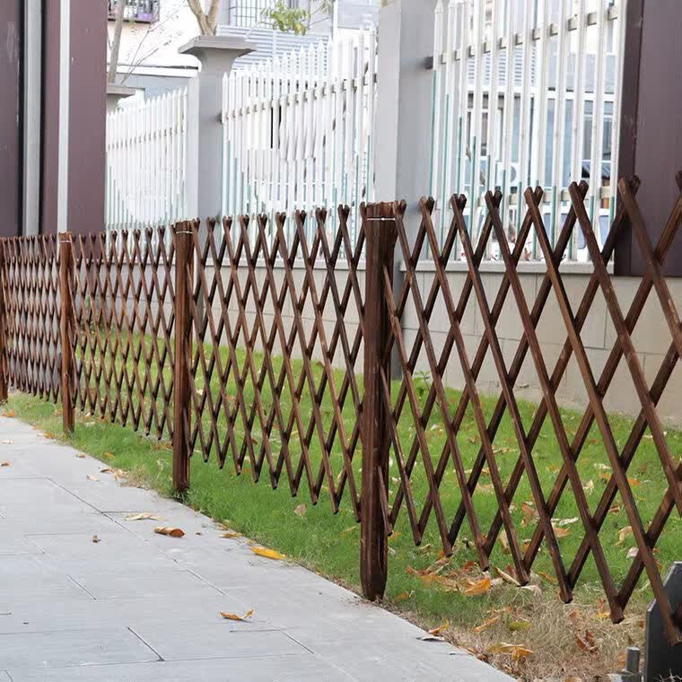 户外花园防腐木篱笆栅栏庭院菜园插地围栏伸缩木栅栏室外装饰护栏