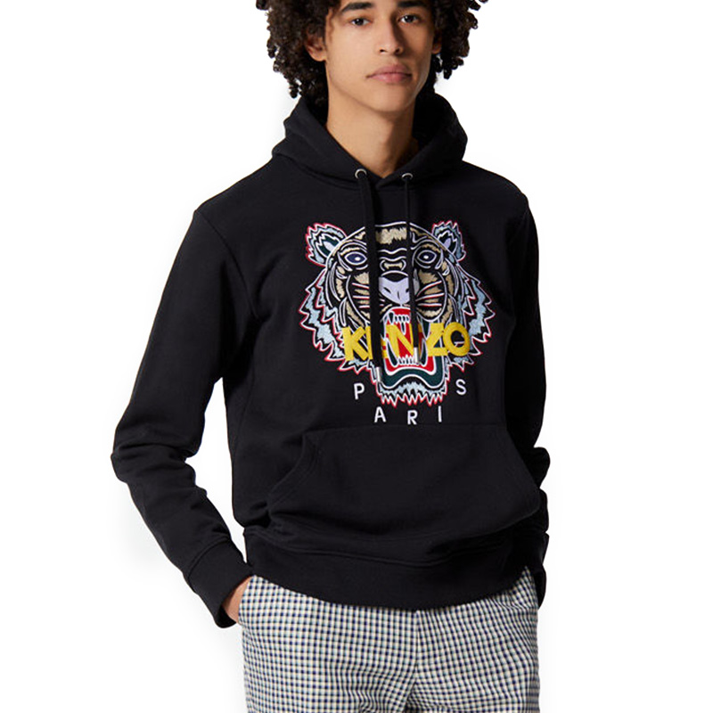 kenzo/高田贤三 男装虎头刺绣连帽卫衣外套 f865sw415 4xa 黑色 xl