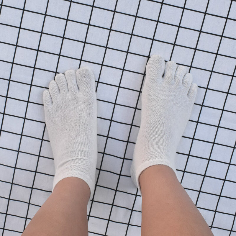 袜男夏季夏季薄款五指袜女短筒绢丝油丝袜子吸汗透气分趾男女五指船袜