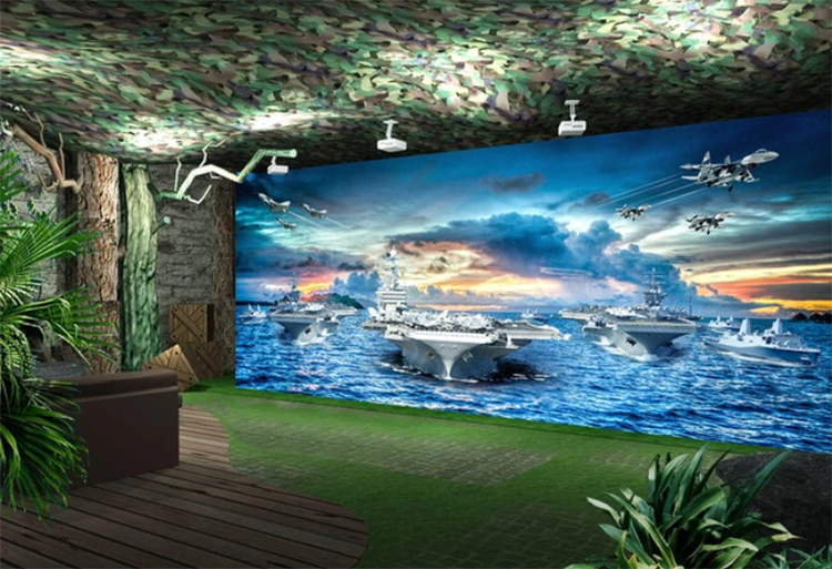 军事装饰战争贴纸墙贴迷彩自粘背景墙墙纸主题军旅贴画图 横版图a2731