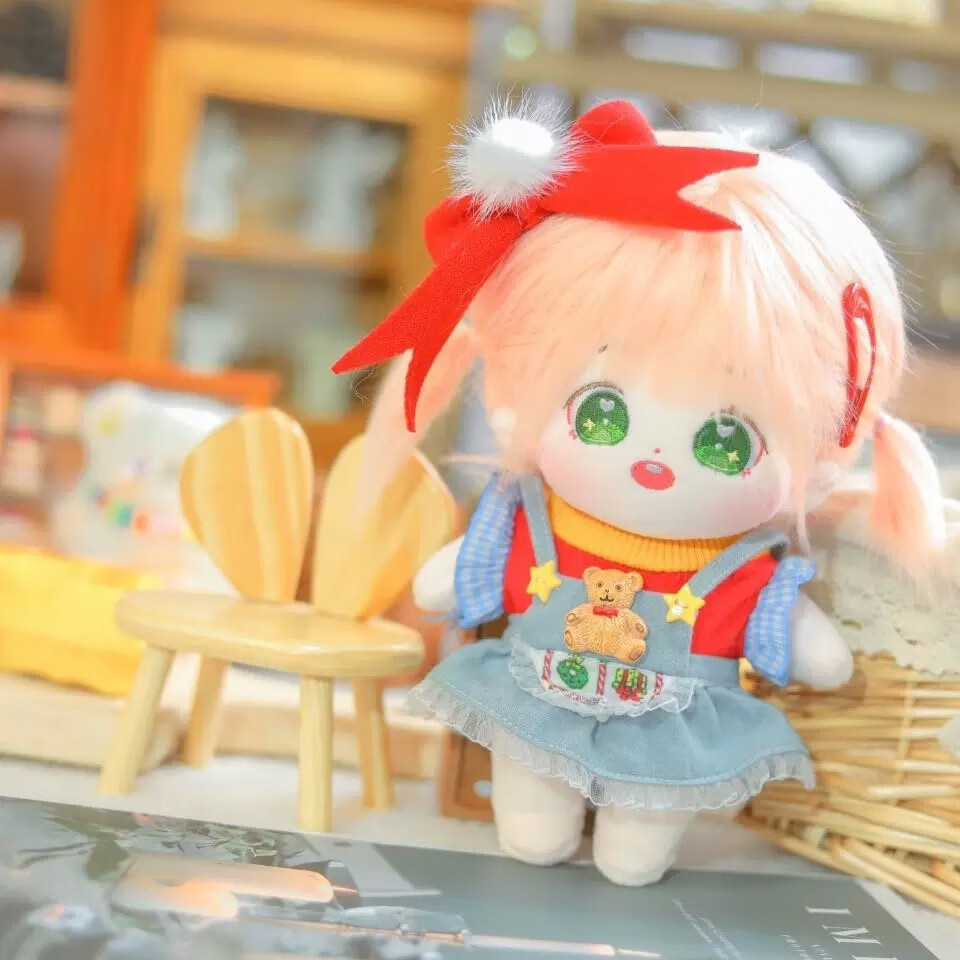 棉花娃娃无属性海盐奶芙炸毛毛绒玩偶裸娃 生日礼物可爱公仔 沁红妍裸