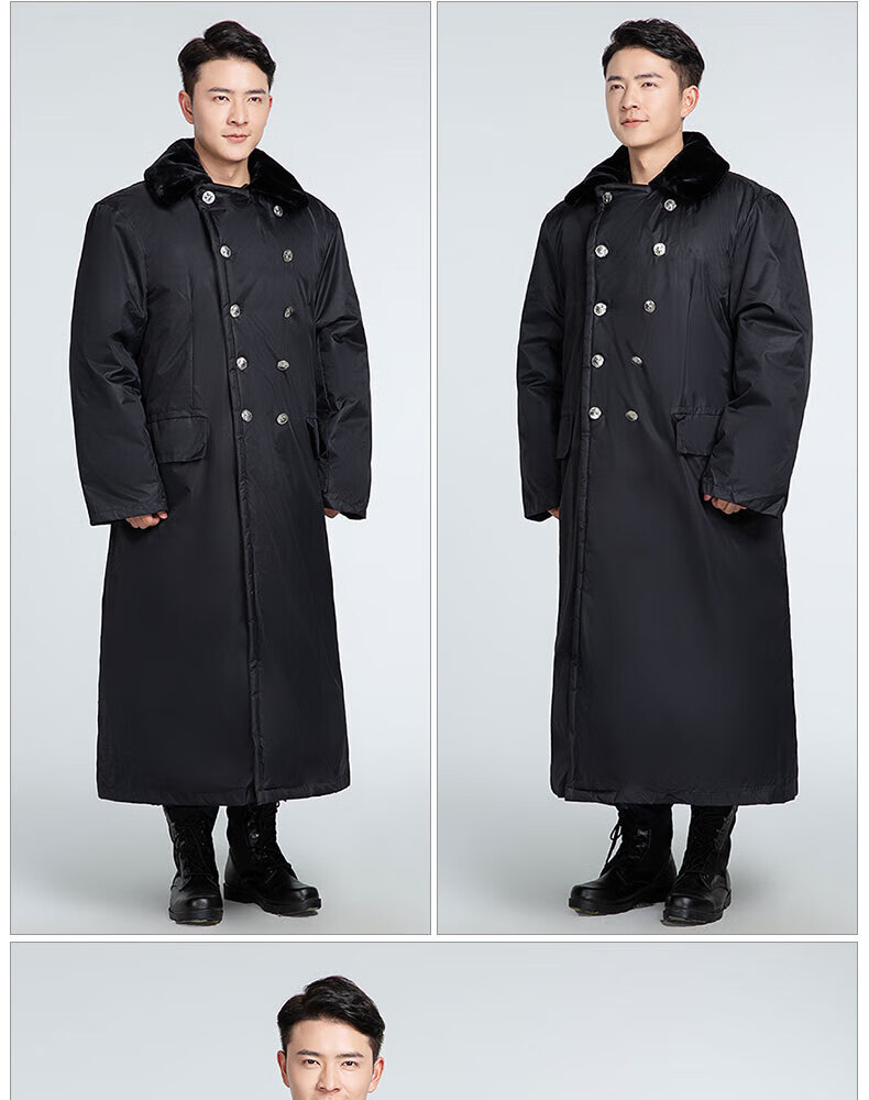 原次方 冬季工作服劳保棉袄加绒加厚 军棉大衣男长款冬季加厚加绒保暖