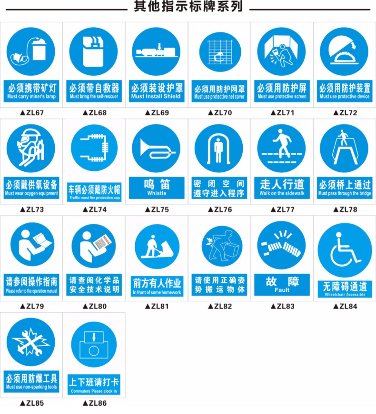 指令安全标识牌建筑施工必须戴安全旷工帽防护眼镜防毒面具消防通道