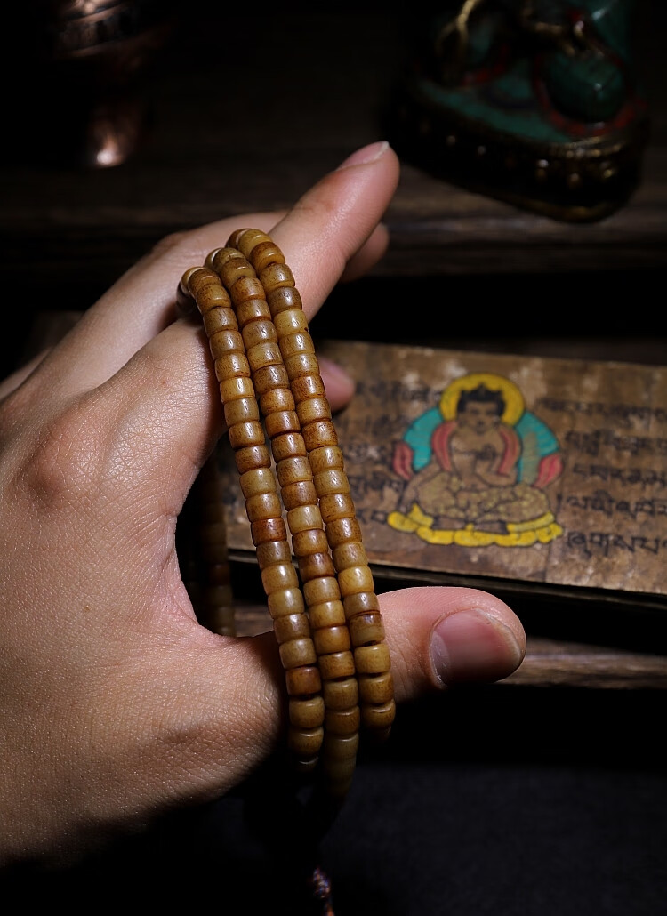 小规格】西藏牦牛骨佛珠手串骨藏式念珠手链108颗女martube 手工打磨