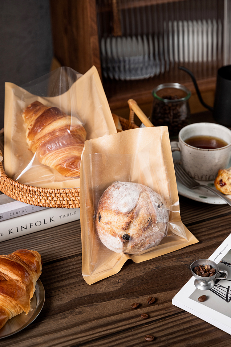 一次性面包包装袋烘焙甜甜圈菠萝牛角欧包吐司三明治食品防油打包白色