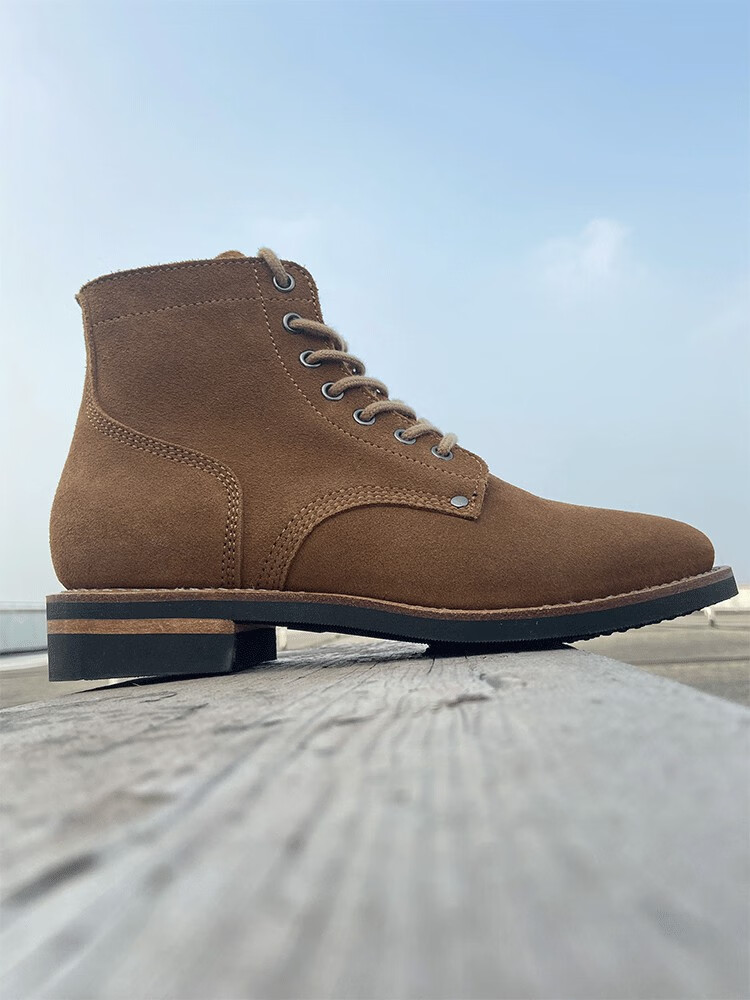 固特异手工翻毛大逃亡靴 高帮工装靴m43作战靴户外休闲皮鞋男品质定制