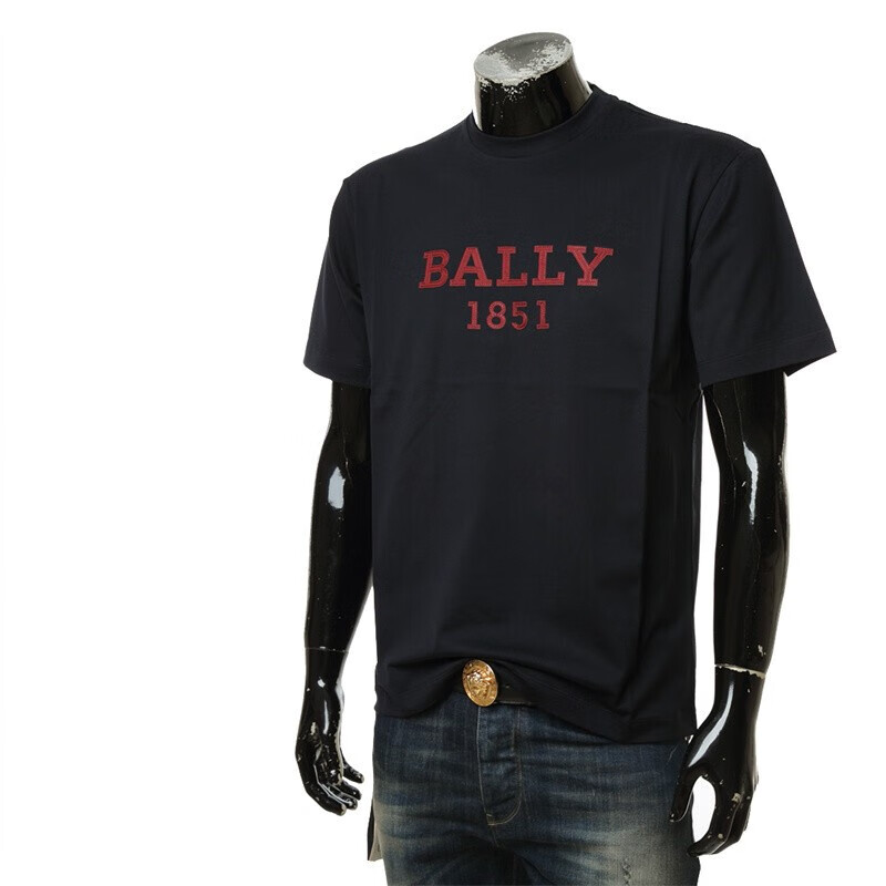 bally巴利印花休闲上衣纯色简约百搭半袖潮流体恤男士纯棉短袖圆领t恤