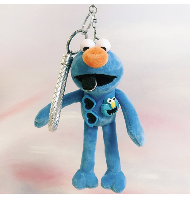 t恤长腿青蛙毛绒玩偶芝麻街公仔书包挂饰钥匙扣情侣包包挂件 长腿青蛙