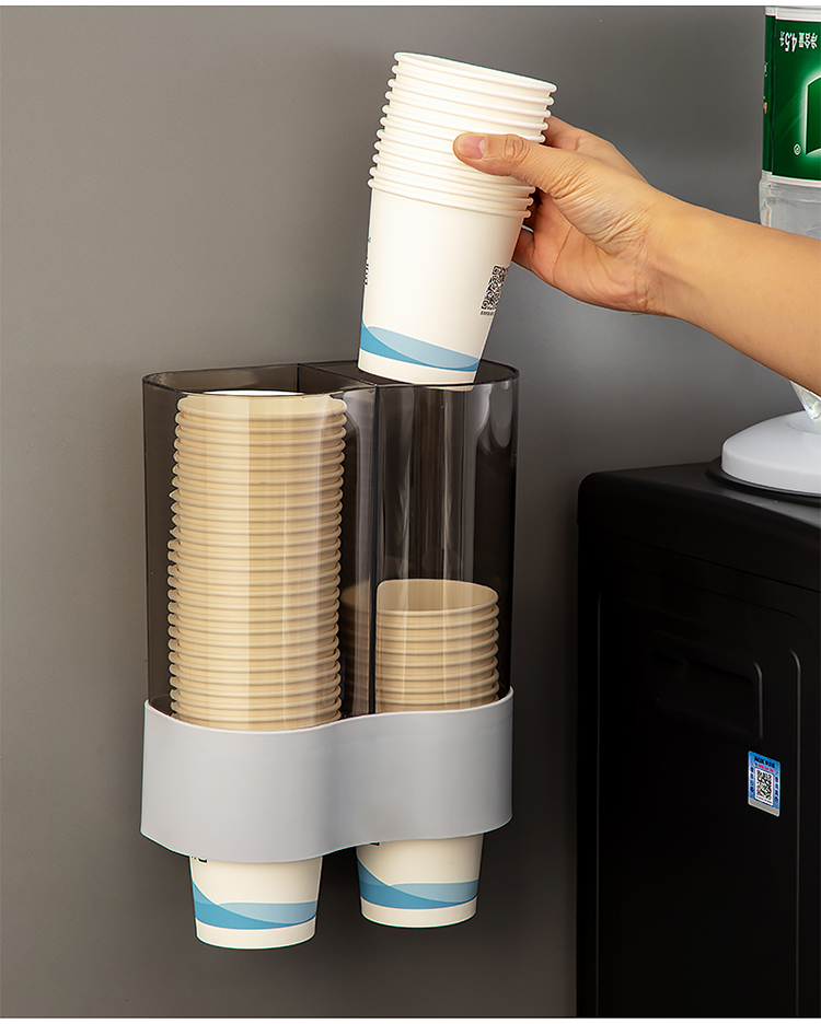 苏墨 一次性杯子取杯器杯架纸杯收纳置物架纸杯架取杯架水杯架子 【双