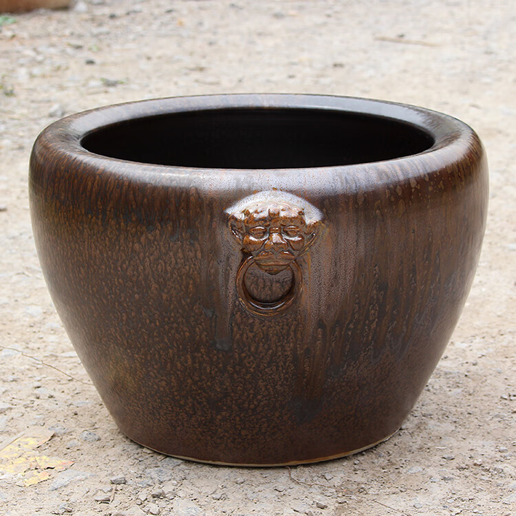 瓷小奴粗陶地缸景德镇陶瓷鱼缸水缸养鱼庭院特大号睡莲荷花缸室外养鱼