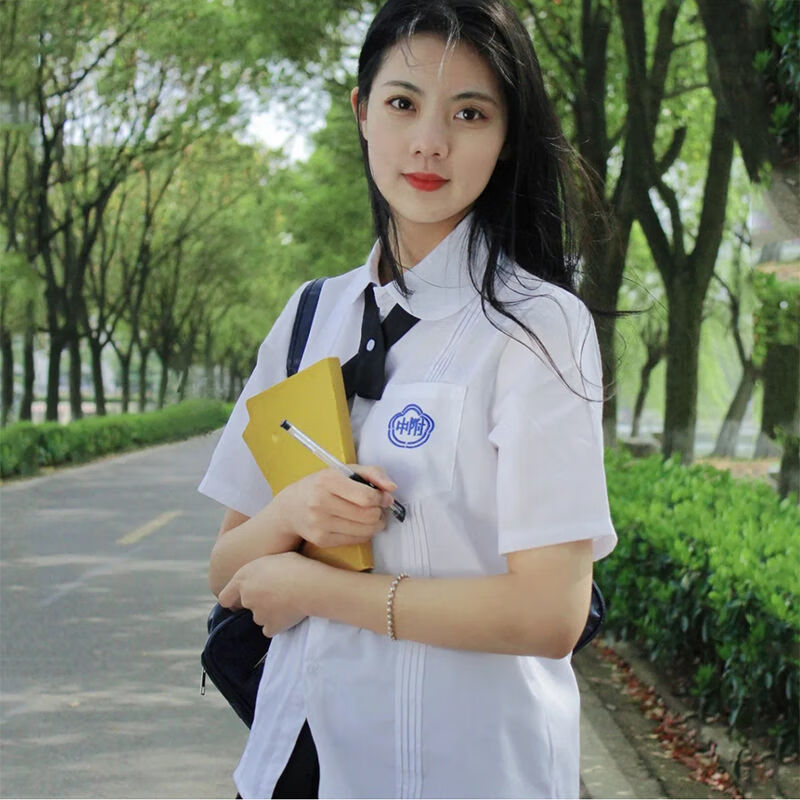 台湾校服套装附中学生jk制服白衬衫风琴褶高中学院风毕业班服夏sn0233