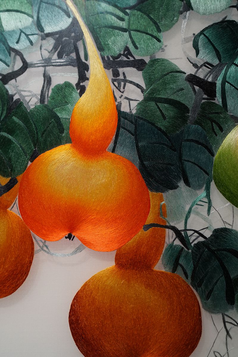 巴佳 苏绣玄关挂画新中式客厅福禄图葫芦纯手工刺绣挂画新中式餐厅