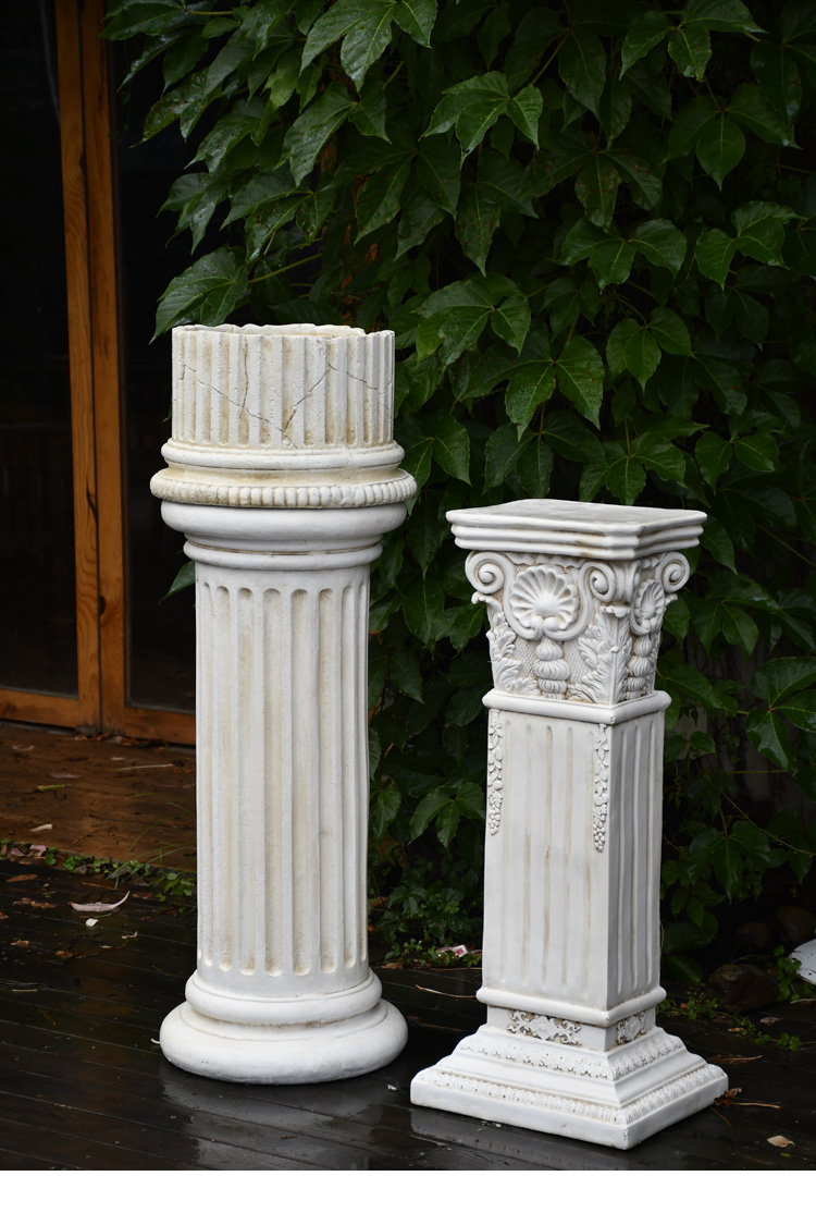 欧式花盆罗马柱摆件婚庆婚礼道具柱子底座复古花园庭院阳台装饰 r款小