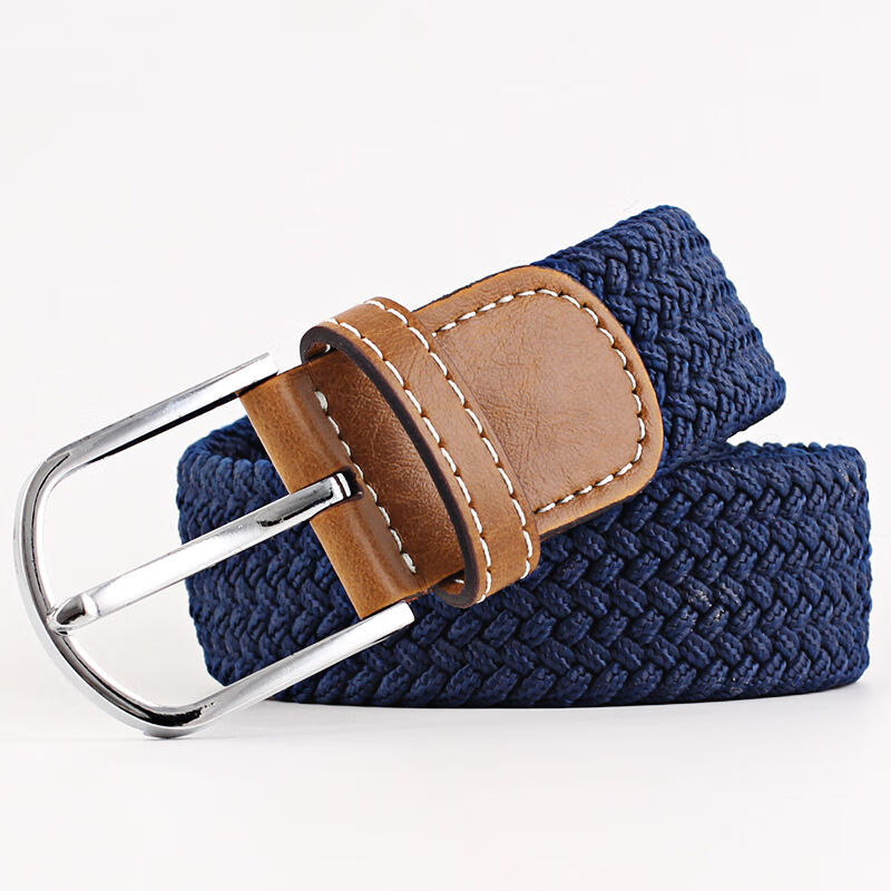 松紧腰带精品休闲弹力编织皮带女式 松紧腰带男女士帆布腰带 弹力深