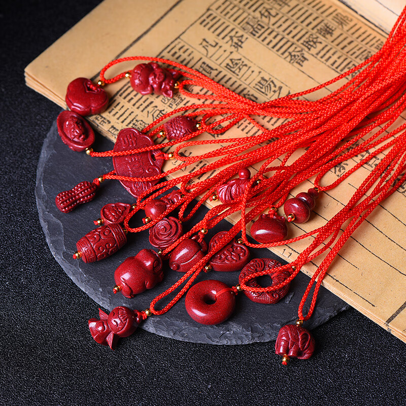 原矿紫金砂朱砂吊坠骨链宝宝孩子儿童吊坠项链小猪财源广进红绳金珠