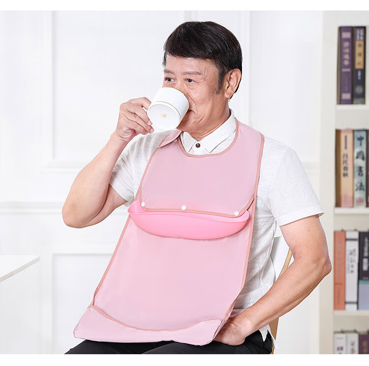 围兜围嘴饭兜口水兜硅胶老人成人防水围裙大号吃饭用的免洗神器 加