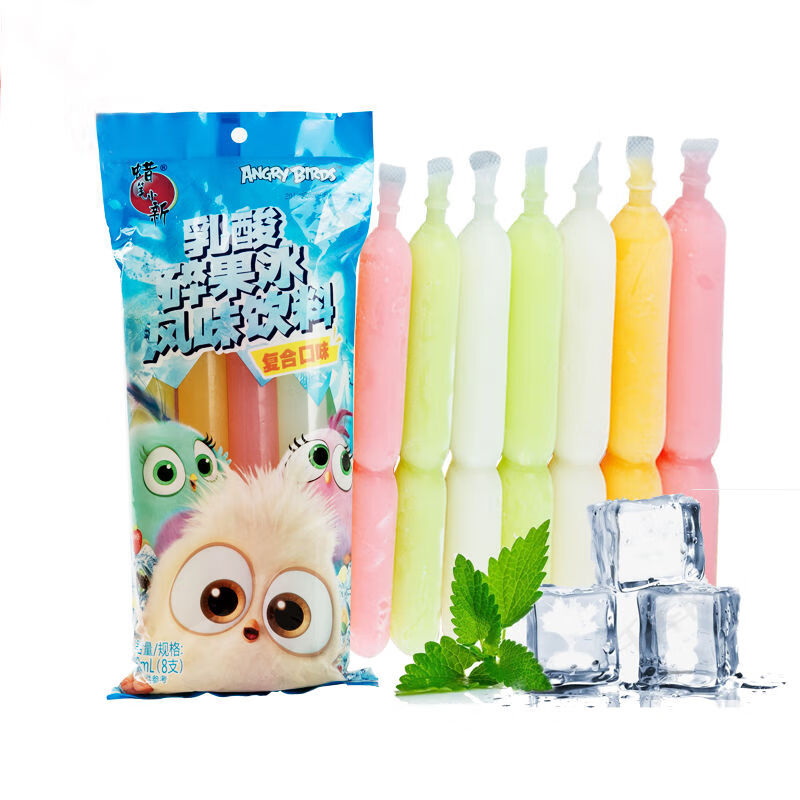蜡笔小新碎果冰碎碎冰棒棒冰乳酸菌奶棒儿童零食果味饮料85ml20根7根