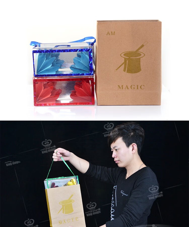 空箱出花 纸袋花箱 空袋出花箱 儿童魔术道具 断绳还原 均码【图片