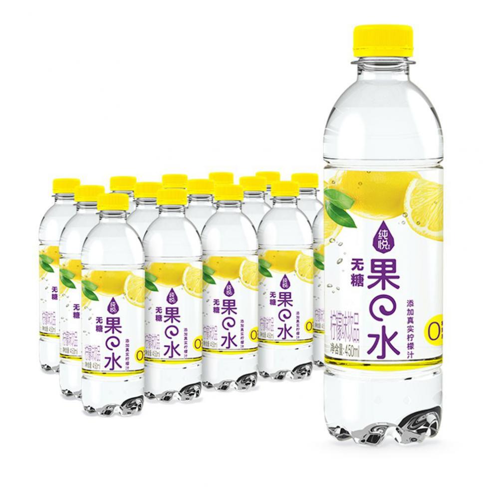 可乐果味苏打水纯悦蜜桃柠檬味饮料 蜜桃口味 450ml*15瓶整箱【图片