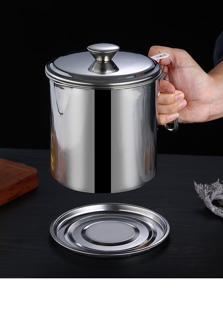 滤油壶304304不锈钢油壶家用带滤网储油罐油瓶厨房过滤油罐小油壶滤油