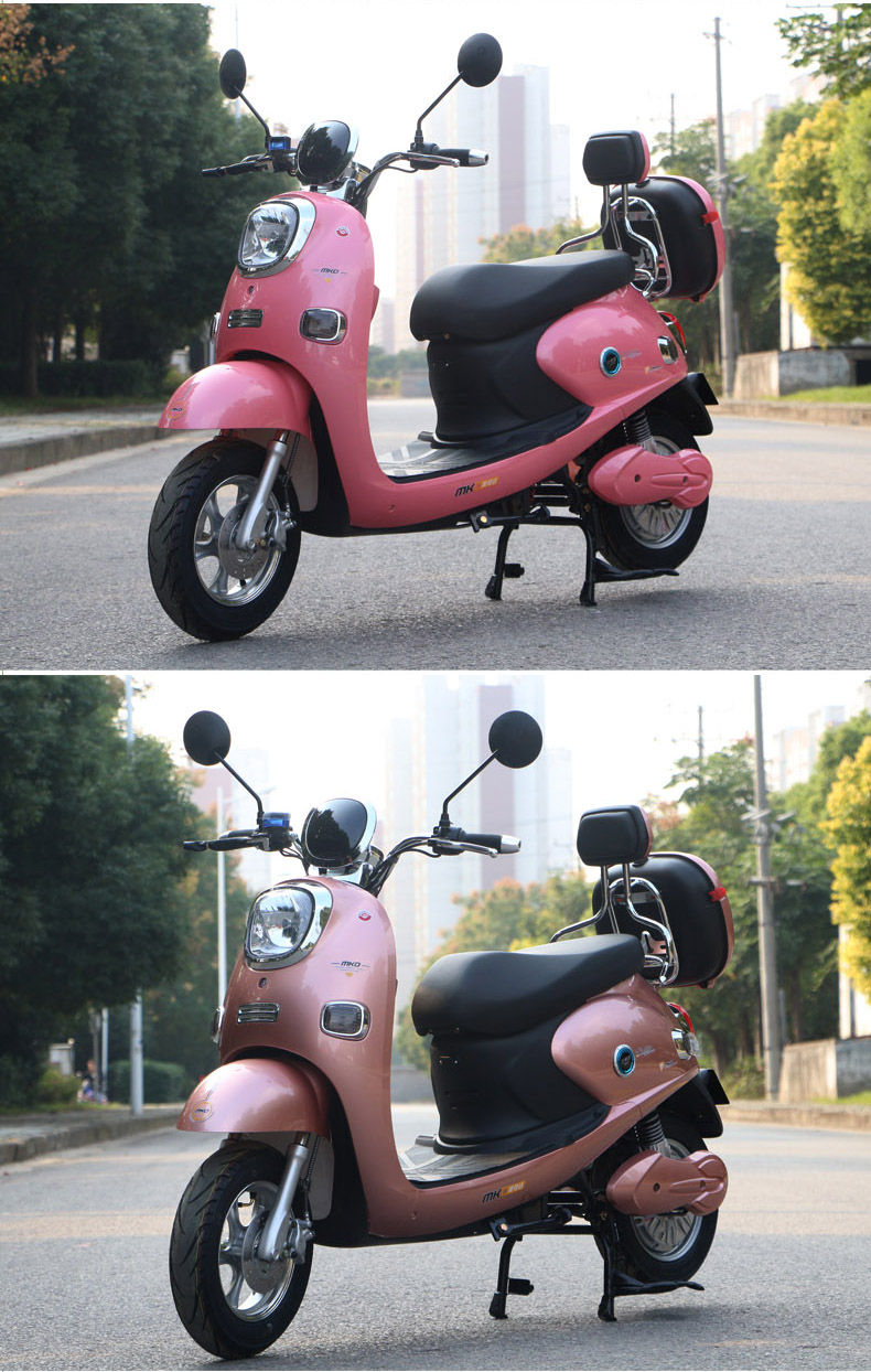 金龟王电动车踏板电动车小龟王电动自行车双人踏板摩托车助力车 红色