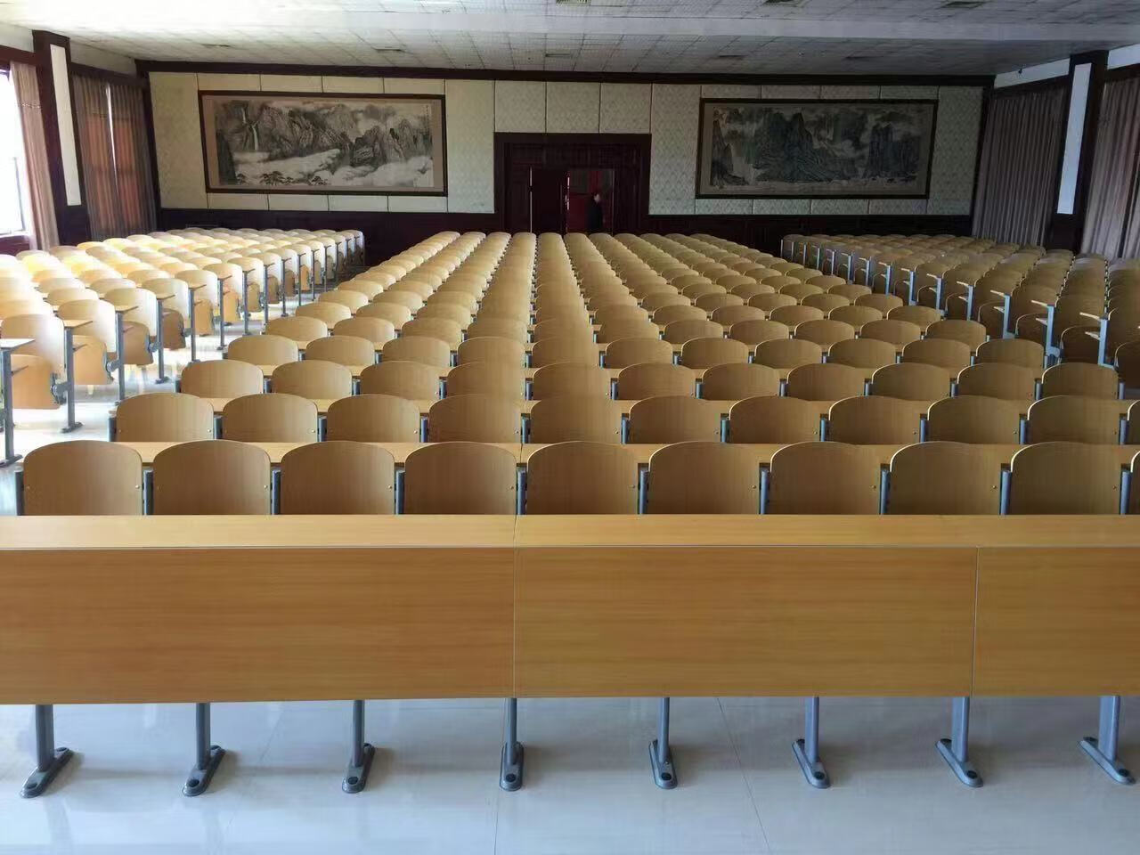 嘉菁衍阶梯教室排椅学校课桌椅带写字板固定连排椅礼堂椅报告厅自动翻