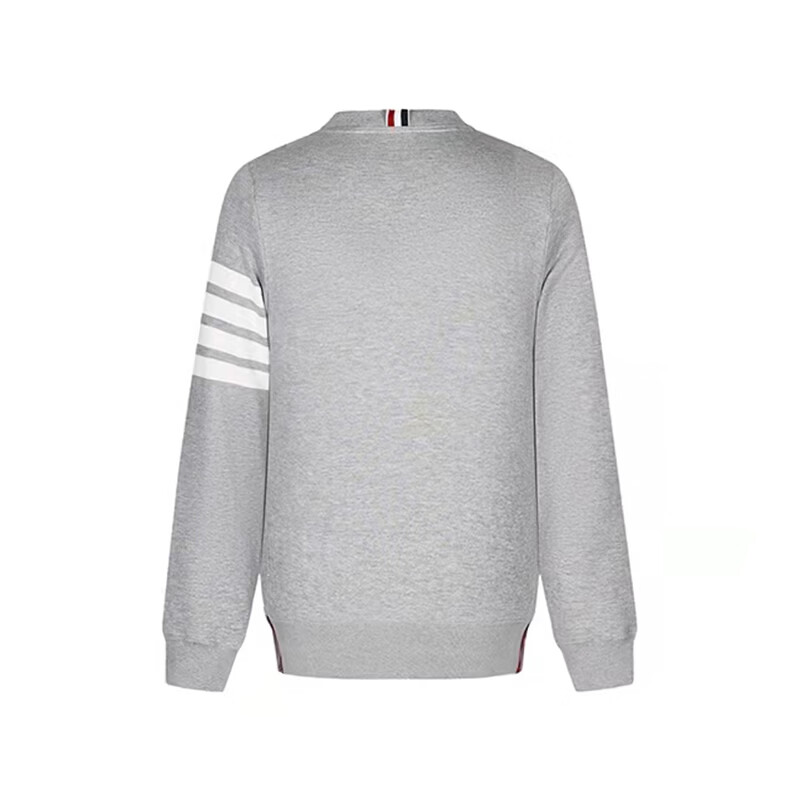 thom browne/汤姆布朗卫衣男士冬季经典款套头条纹衣服 灰色 5【图片