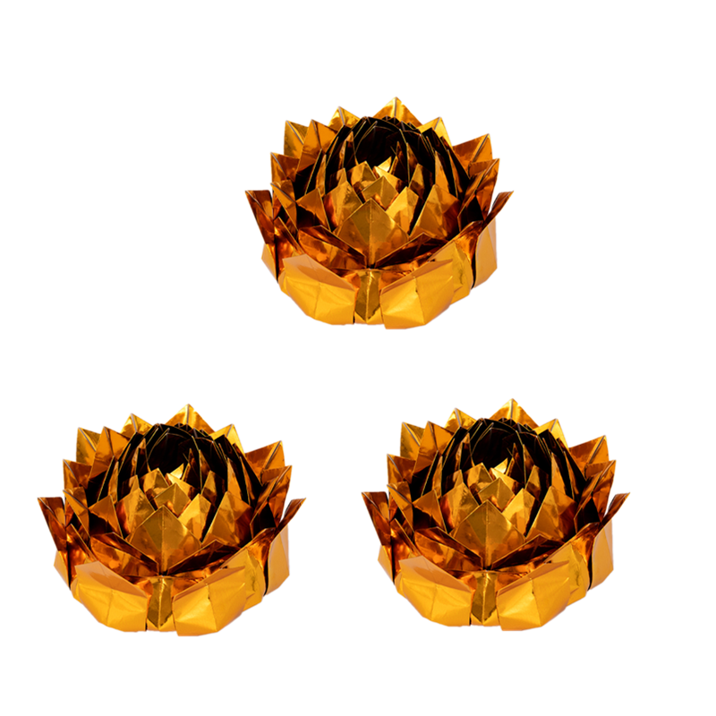 纯手工九品莲花金莲花 彩莲花银莲花元宝纸七彩纸22厘米成品发货 7朵