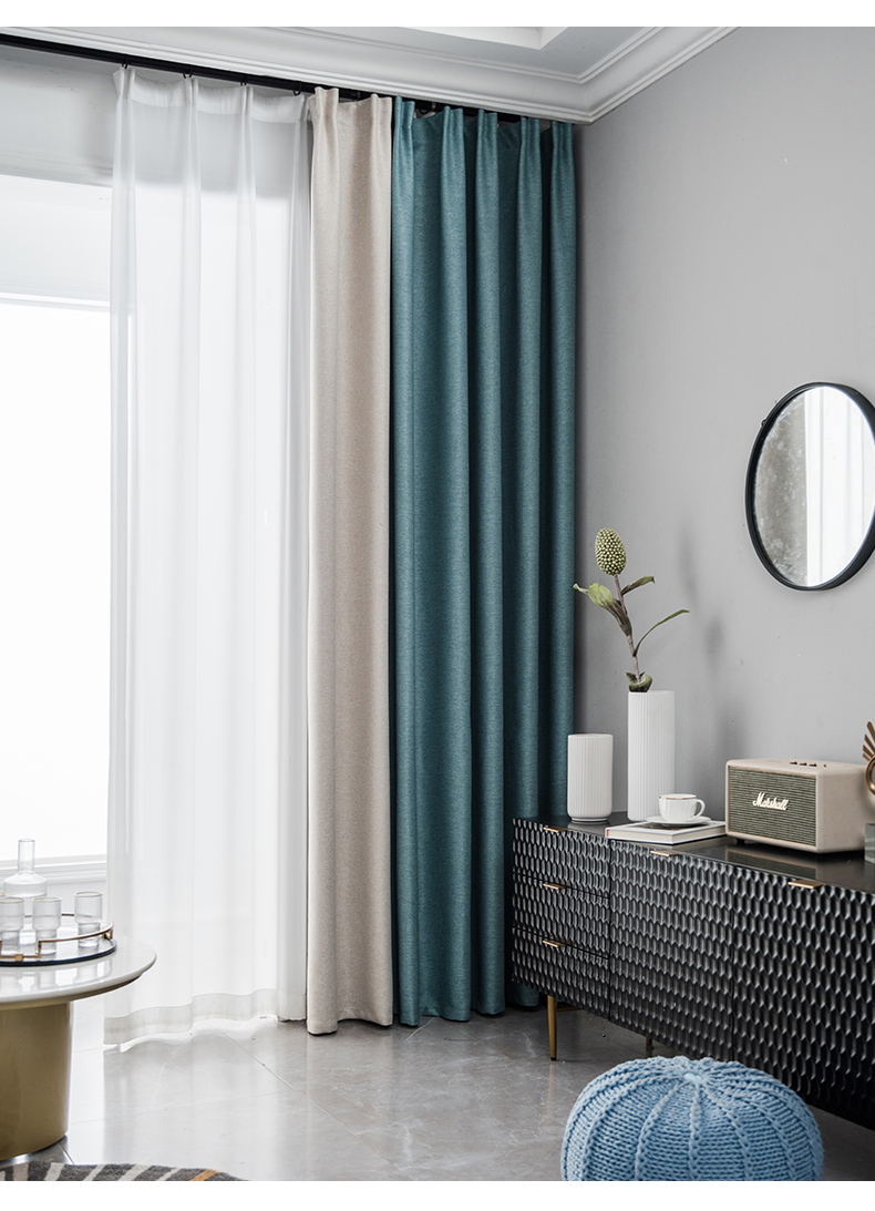 精美高端如鱼得水窗帘 窗帘现代简约北欧客厅卧室ins风成品挂钩式2021
