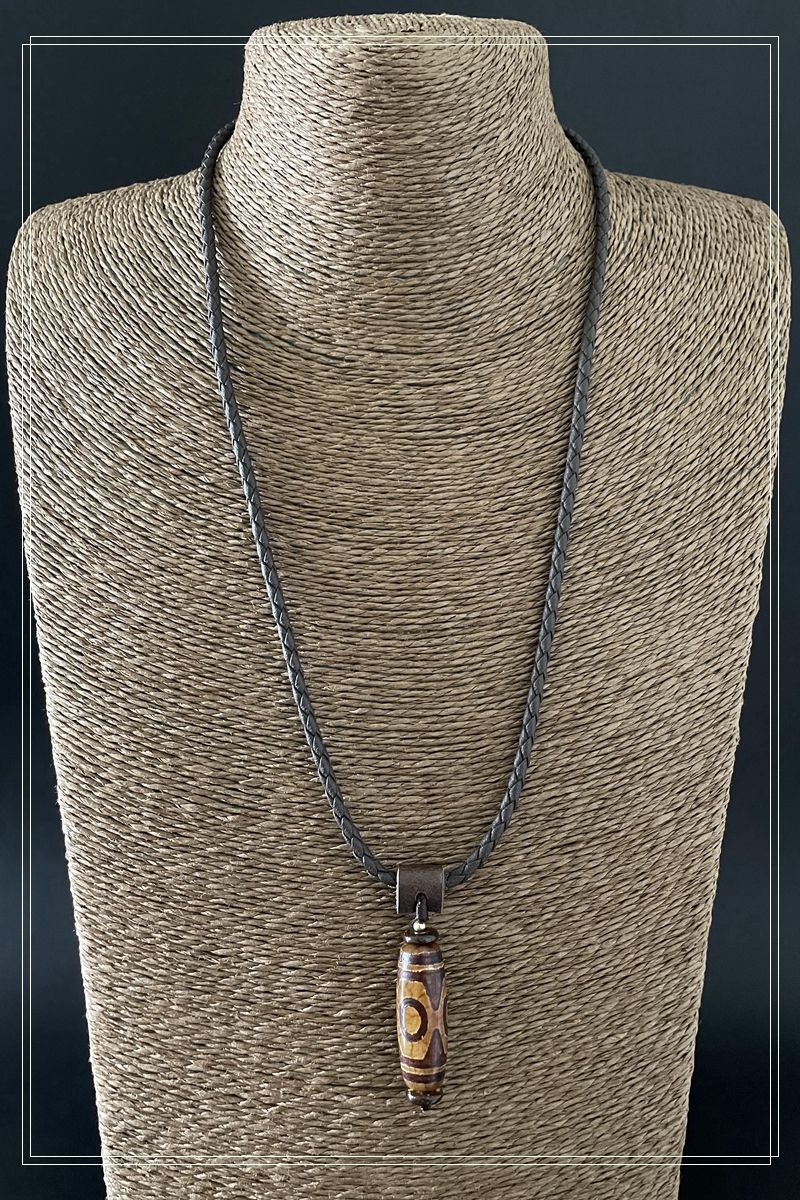 奢曼蒂专柜 天珠项链绳男女吊坠挂绳皮绳翡翠挂坠绳蜜蜡玉佩粗吊坠绳