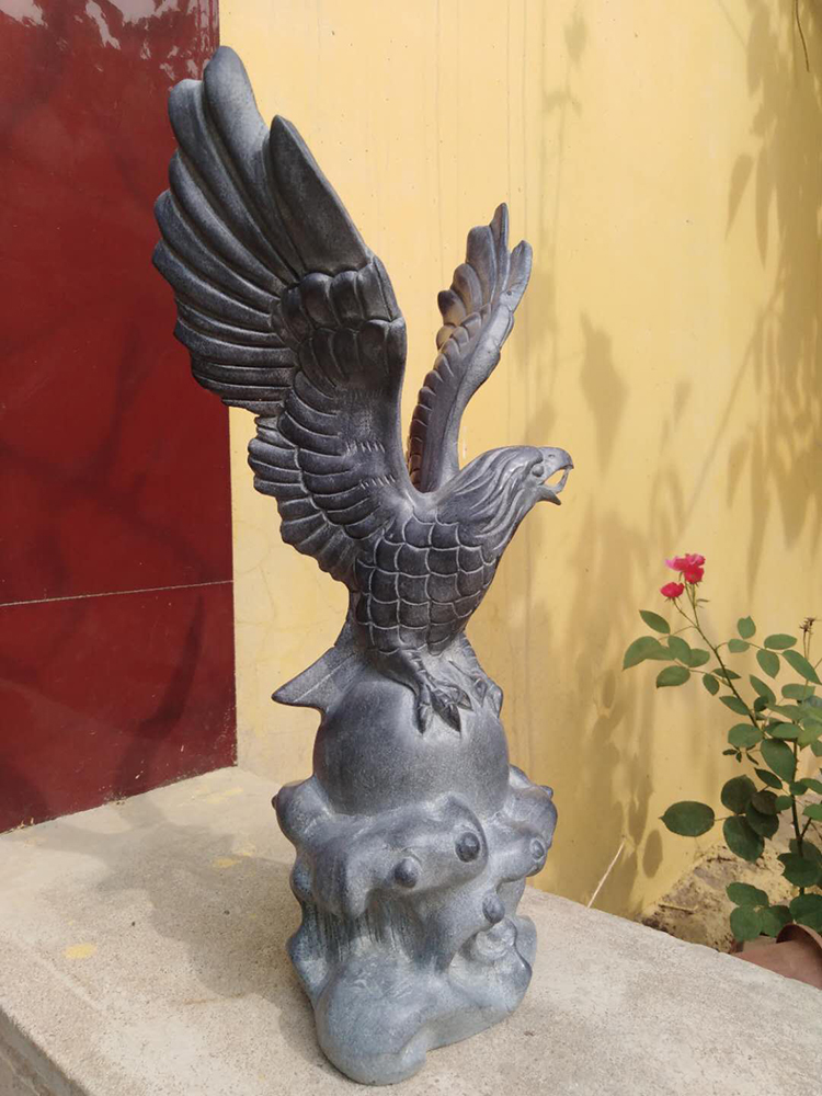 天南兄弟青石石鹰石雕鹰户外石头雕刻雄鹰办公室家庭摆件老鹰鹰 高30